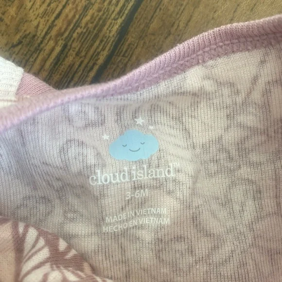 NEW Cloud Island Pink and White Kids Footies Set 100% cotton - Picture 2 of 3